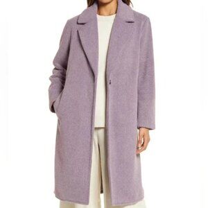 Nordstrom Lavender Notch Collar Teddy Coat L